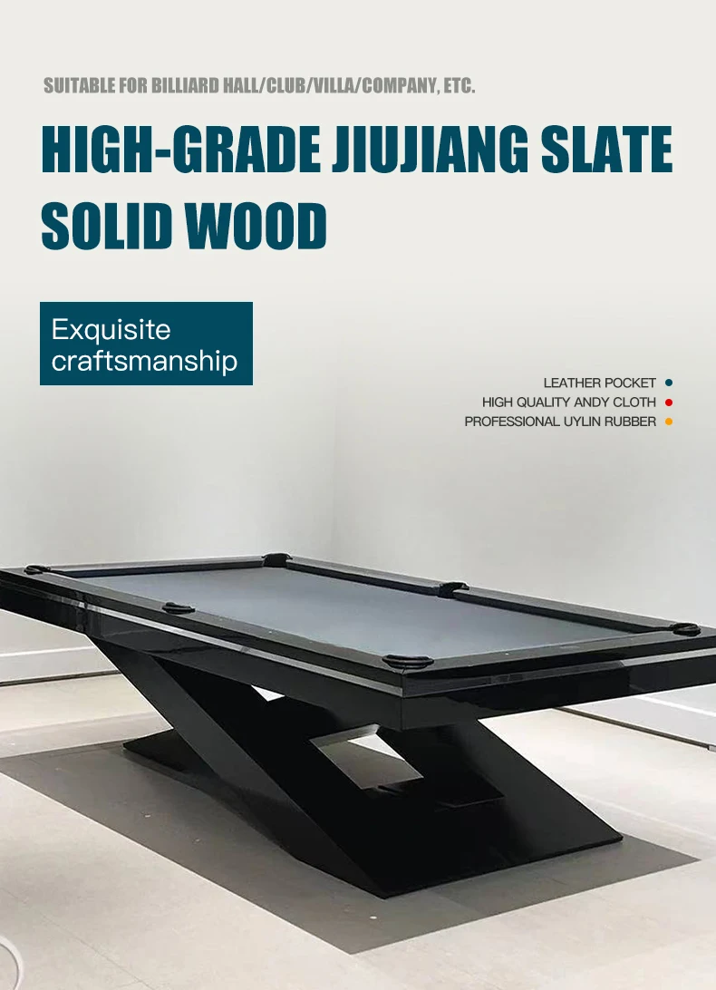 2022 new designs high-end modern style luxury snooker billiard tables 9ft 8ft 7ft size solid wood and slate pool table for sale